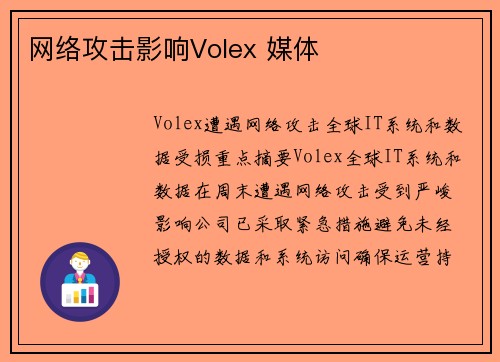 网络攻击影响Volex 媒体